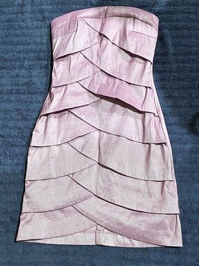 Arden B Lilac Strapless Tiered Cocktail Dress